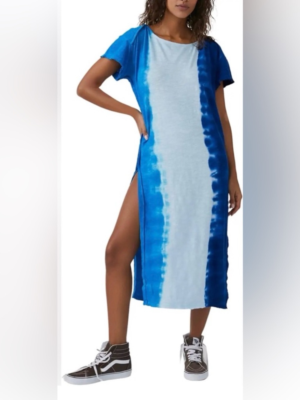 Free People Ice Cream Sunday tie dye maxi in dream blue combo